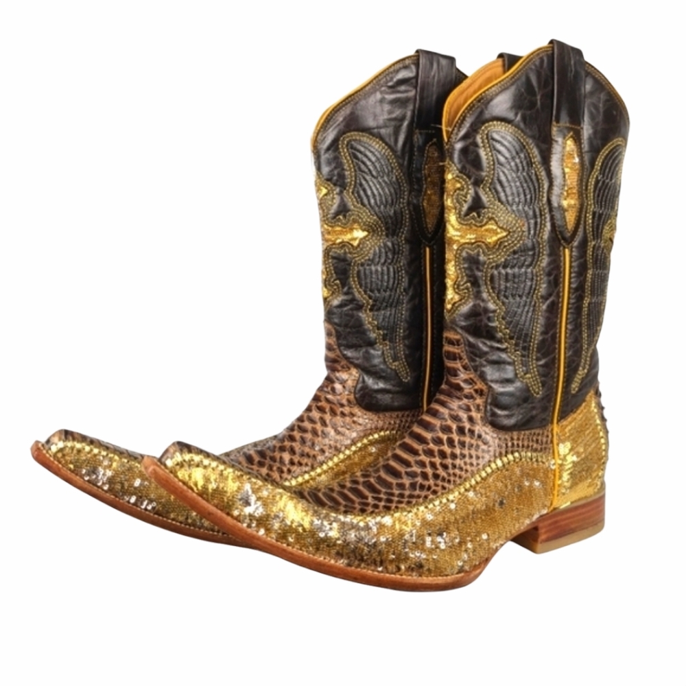 Mexican Snakeskin Pointy Western Boots